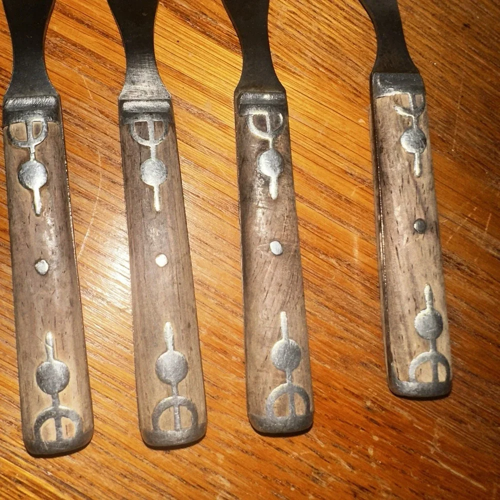 CIVIL WAR ERA‎ Wooden Handle with Inlay Cutlery & Antler Handle Knife Sharper-11